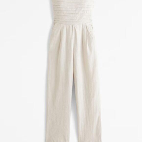 Abercrombie & Fitch Emerson Linen-Blend Strapless Jumpsuit - Size S - Picture 5 of 9